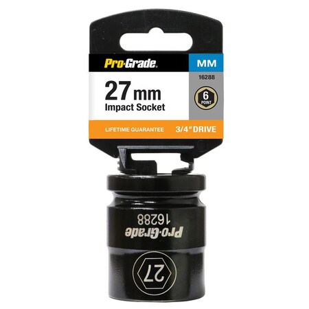 Pro-Grade Tools 3/4" Dr. 6 Pt. 27Mm Impact Socket 16288